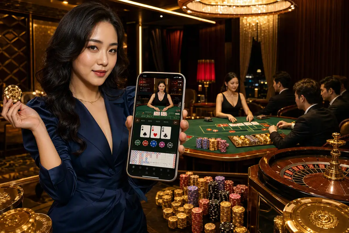 rmmari Casino meja baccarat dealer langsung